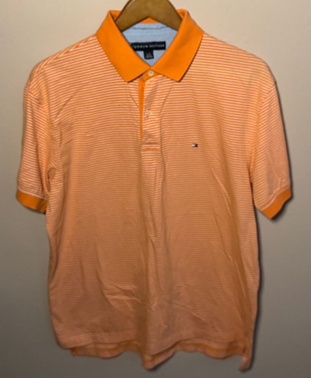 Men's Tommy Hilfiger Orange Polo Large